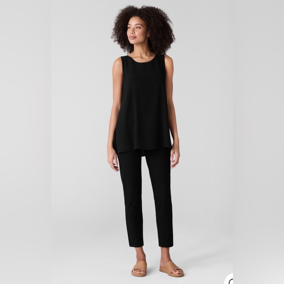 Eileen Fisher Washable Stretch Crepe High-Waisted Pant Black NWT Women’s 1X - Picture 1 of 9